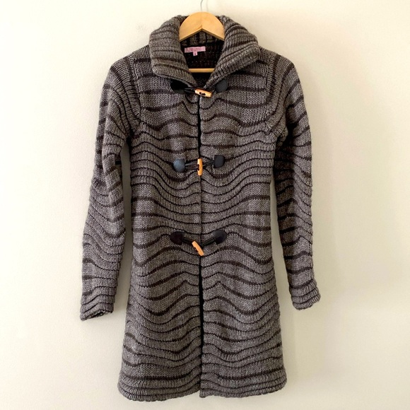 Hekla & Co Knit Toggle Front Cardigan Italian Wool Mohair Blend Sweater Size S - Picture 1 of 9